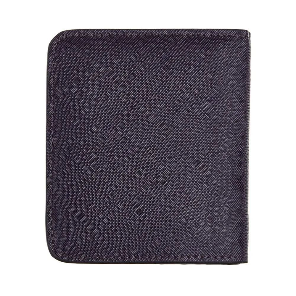 Deep Purple Leather Compact Wallet - Picture 4 of 5